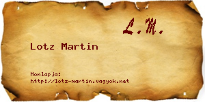 Lotz Martin névjegykártya